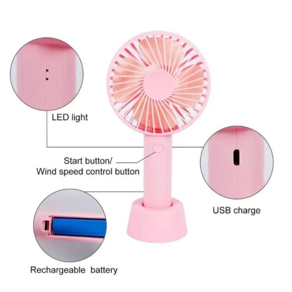 Mini Fan Very Stylish Rechargeable Hand Fan Usb Lithium Battery - Charger Fan - Image 4