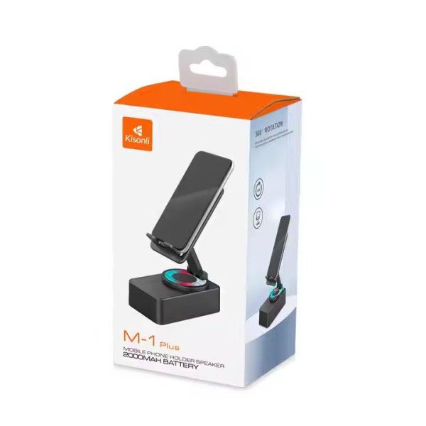 KISONLI M-1 Wireless Folding Bracket RGB Bluetooth Speaker With 360 Degree Phone Holder Stand - Image 5